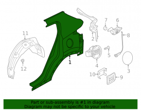 Rear left quarter wing for Kia Sportage 20-22