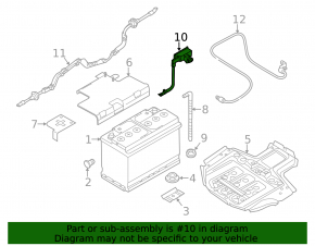 Negative battery terminal for Audi Q5 8R 13-17 with sensor
