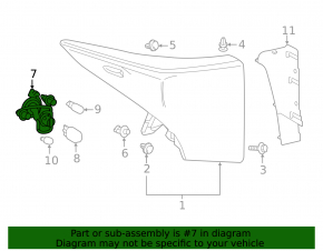 Wiring for outer light wing right Toyota Prius 50 19-22