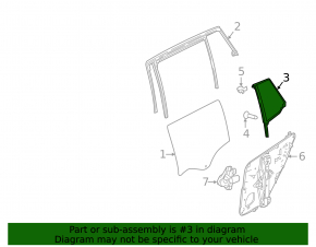 Door glass triangle rear left Infiniti QX30 17- broken fastener