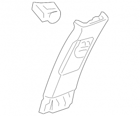 Center pillar trim, upper belt, left, 2007-2009 Acura MDX, gray