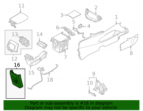 Hyundai Tucson 22-24 black rear center console trim for USB Hub