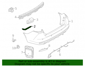 Right rear bumper mount for Nissan Versa 20-23