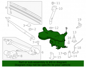 Lexus RX 23-26 Japan-built windshield washer reservoir