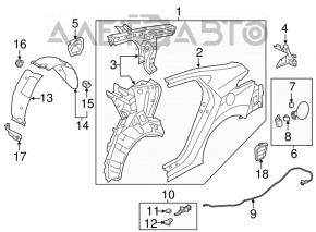Rear mudguard left rear part Hyundai Elantra UD 11-13