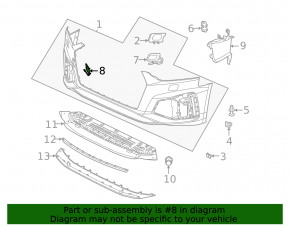 Audi A5 F5 20-25 S-Line front bumper towing hook cap