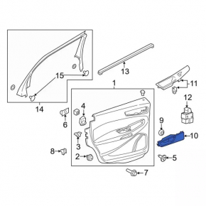 Door handle outer rear left Ford Edge 15- keyless