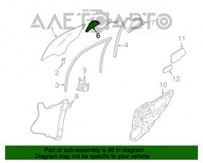 Door glass triangle rear right Mazda6 03-08