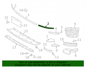 Left front bumper molding for Land Rover Range Rover 18-21 restyling, chrome