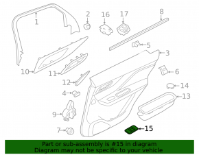 Window lifter control trim rear right Jaguar F-Pace X761 17-21 black with chrome
