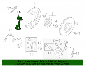 Front left caliper bracket for Volvo XC60 18-25 R17