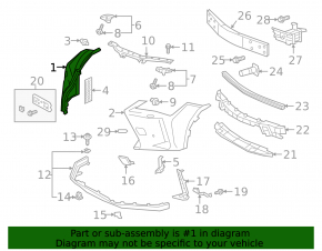 Lexus UX200 UX250h 19-24 front bare bumper, right side, for headlight washers and Practronics