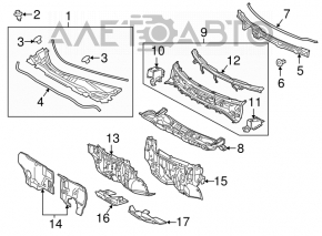Lexus RX350 RX450h 16-22 metal windshield wiper pan