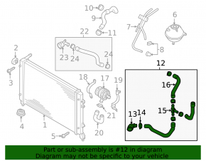 Cooling pipe upper-lower VW Jetta 13-13 USA 1.4T hybrid