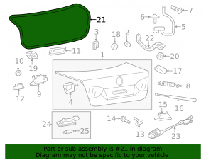 Trunk lid seal VW Jetta 11-18 USA
