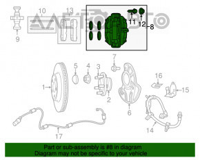 Caliper assembly front right Chrysler 300 11-20 4 pistons