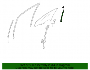Front Left Rear Door Glass Guide Acura ILX 13-22