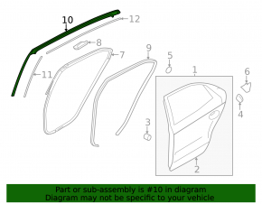 Door seal rear right Kia Optima 16- upper