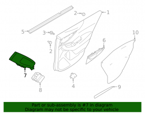 Rear left window lift control trim Subaru Forester 19- SK, black, structure