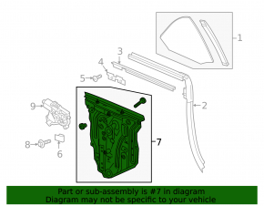Window lifter with motor rear left Chevrolet Camaro 16-23 convertible