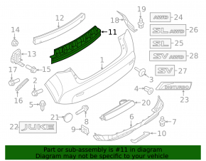 Rear Bumper Absorber for Nissan Juke 15-17 S, SL, SV