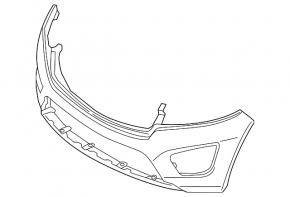 Front bumper bare Kia Sorento 16-18 pre-rest solid