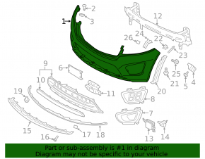 Front bumper bare Kia Sorento 16-18 pre-rest solid