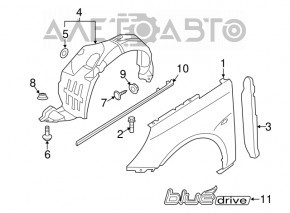 Front right mudguard Hyundai Sonata 11-13