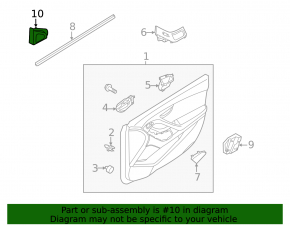 Mirror cover inner right Hyundai Elantra UD 14-16