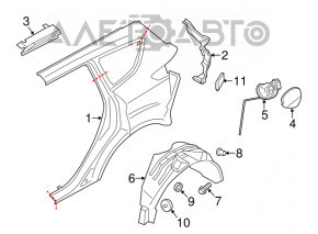 Rear left mudguard Ford Escape MK3 13- AVTM