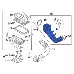 Air duct from filter Ford Explorer 20- 2.3T