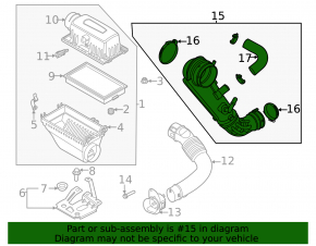 Air duct from filter Ford Explorer 20- 2.3T