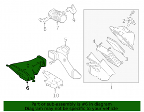 Air intake Toyota Highlander 11-13 hybrid