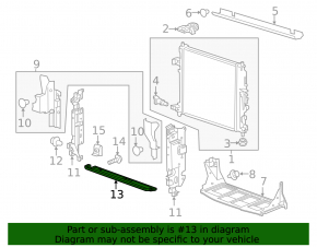 Radiator seal lower Chevrolet Camaro 16-23 6.2