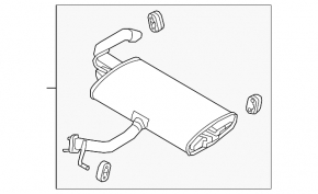 Muffler rear part with barrel Hyundai Ioniq 17-22 HEV, PHEV