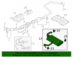 Muffler rear part with barrel Hyundai Ioniq 17-22 HEV, PHEV