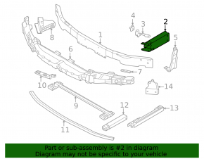 Upper reinforcement fang of the front bumper right BMW 2 F44 20-24 With m type, bumper support