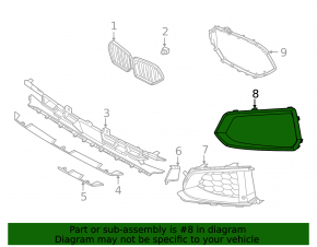 Left front bumper molding for BMW X6 G06 20-25 Without m type