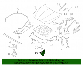 Hood lock left BMW 5 F10 10-16