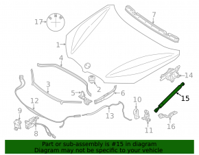 Hood shock absorber left BMW X1 F48 16-22