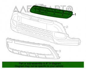 Upper grille front bumper Fiat 500L 14-17 Trekking