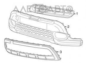 Upper grille front bumper Fiat 500L 14-17 Trekking