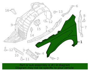 Front left wing Nissan Altima 16-18 rest