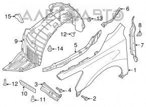 Front left wing Nissan Altima 16-18 rest