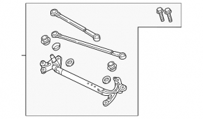 Windscreen wiper linkage with motor Acura TLX 15-