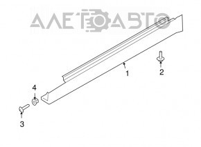 Left threshold Infiniti G25 G35 G37 4d 06-07 Sport