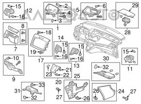 Knee pad driver Honda CRV 12-14 gray