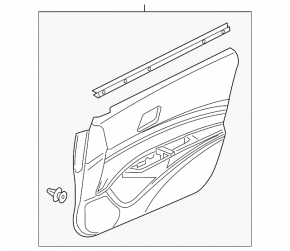 Door trim card front left Acura ILX 13-15 black