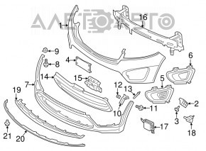 Front bumper bare lower part Kia Sorento 16-18 prerest usa