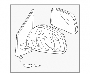 Left side mirror assembly for Toyota RAV4 09-13, 7 pins, for turn signal